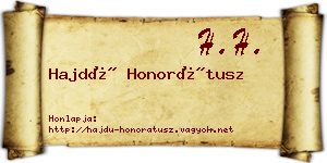 Hajdú Honorátusz névjegykártya
